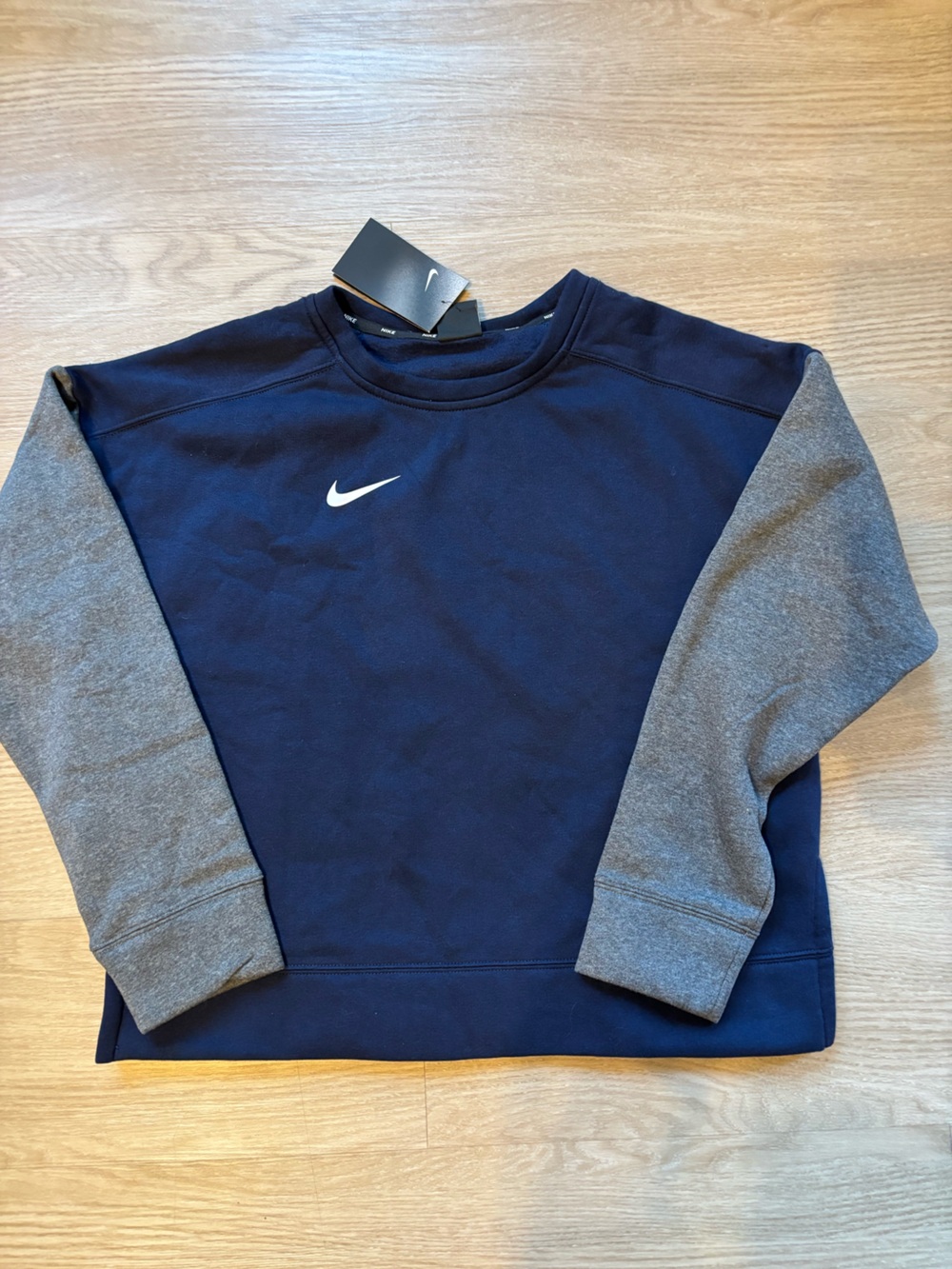 NWT Nike Women's Sz Medium Blue/Gray Color Block Hoodie Sweatshirt DH3780-419
